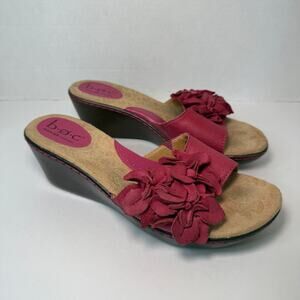 B.O.C. Born Concepts Lilibet Magenta Raspberry Pink Wedge Heel Sandals Size 8